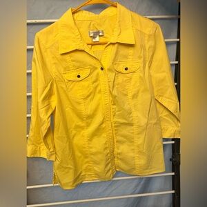 Christopher & Banks Sunny Yellow Button-Down Shirt